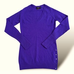 MaxMara Max & Co Cashmere V Neck Pullover Sweater Purple Size Medium